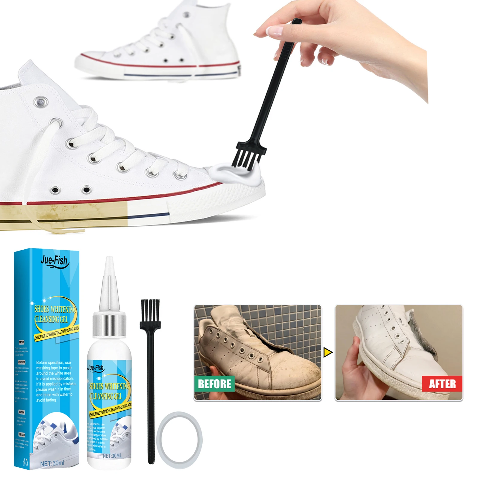White Shoes Cleaning Gel Stain - Sneaker Shoe Care Kit บทวิจารณ์และราคา